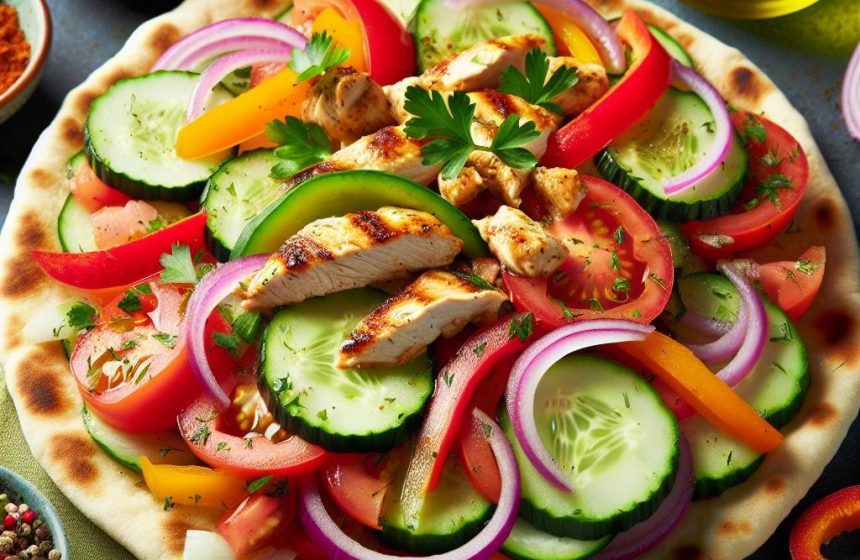 Taouk au Poulet et Crudités Fraîches