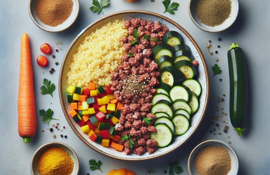 Délice de Semoule à la Viande Hachée et Légumes Colorés