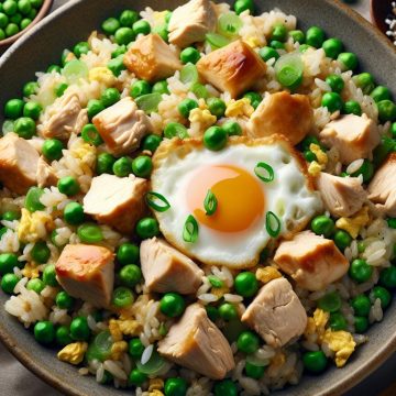 Riz Sauté au Poulet, Petits Pois et Œufs