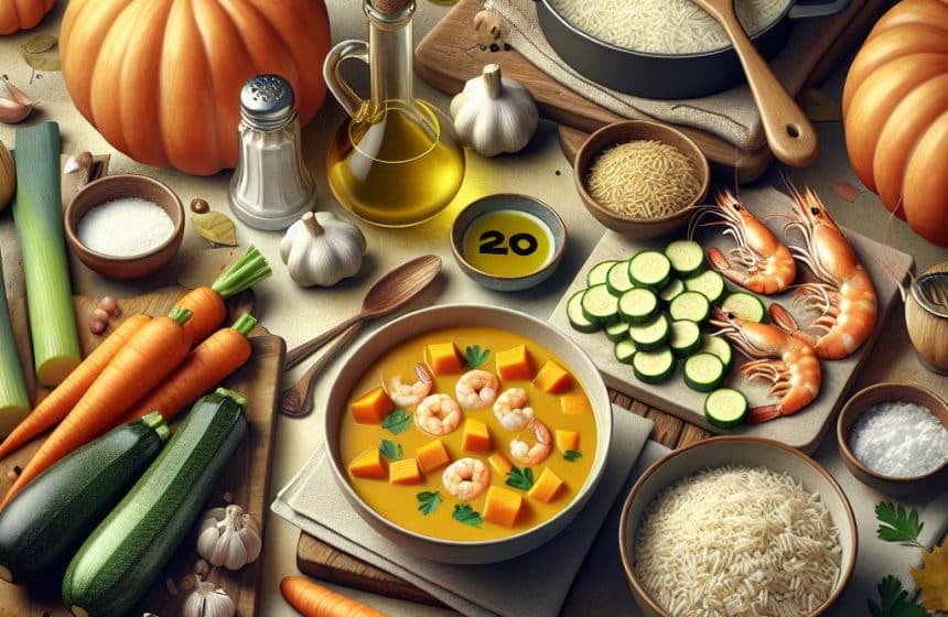Délice Automnal de Potimarron et Crevettes