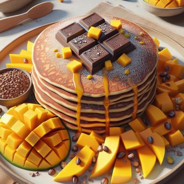 Pancakes Gourmands à la Mangue et Chocolat